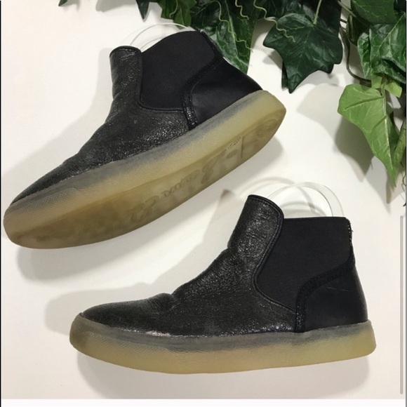 Sam Edelman Margot Black metallic Ankle boot Chelsea Boot High top Sneaker - Picture 5 of 8
